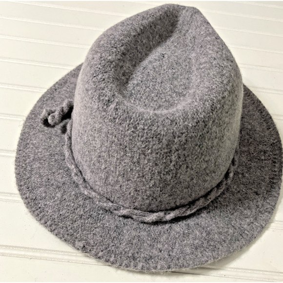 Adora Women's Bucket Cloche Wool Blend Hat Women One Size Gray Braid on Band - Picture 2 of 6